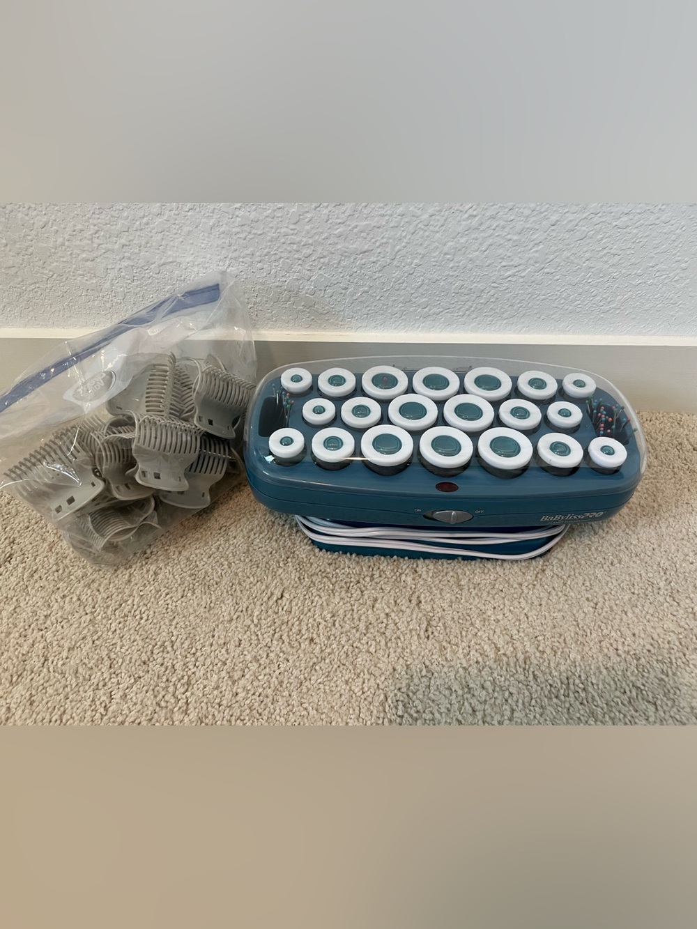 BaByliss Teal and White Hot Roller Set
